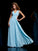 Beading Sleeveless Applique A-Line/Princess Straps Long Chiffon Dresses