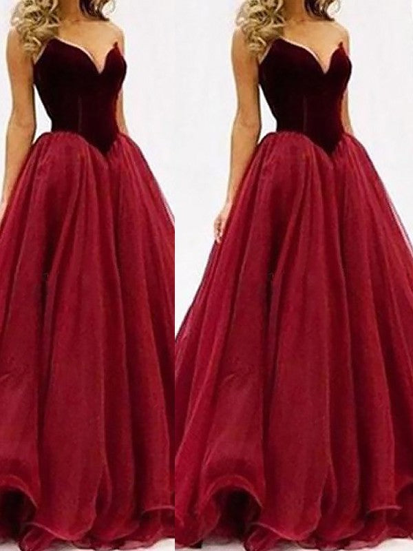 Sweetheart Gown Sleeveless Ball Tulle Floor-Length Dresses