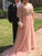 Tulle V-neck Beading Sleeves Court Train 1/2 A-Line/Princess Plus Size Dresses