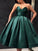Satin A-Line/Princess Ruffles Tea-Length Sweetheart Short/Mini Homecoming Dresses