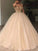 Ball Gown Tulle V-neck Sleeveless Beading Floor-Length Dresses