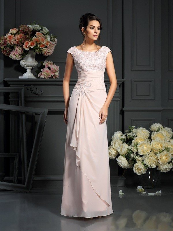 Mother of Chiffon Scoop Sleeveless A-Line/Princess Long Lace the Bride Dresses