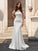 Crepe Ruched Stretch Sweep/Brush Trumpet/Mermaid Sleeveless Off-the-Shoulder Train Wedding Dresses