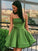Ruffles A-Line/Princess Satin Sleeveless Strapless Short/Mini Homecoming Dresses