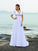 Short Chiffon Long A-Line/Princess Sleeves Ruffles V-neck Beach Wedding Dresses