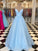 Floor-Length A-Line/Princess V-neck Sleeveless Tulle Ruffles Dresses
