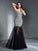 Sleeveless Sequin Sheath/Column Strapless Long Satin Dresses