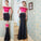 Beading Off-the-Shoulder Trumpet/Mermaid Sleeveless Floor-Length Satin Two Piece Dresses