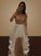 Floor-Length Halter A-Line/Princess Sleeveless Organza Beading Two Piece Dresses