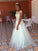 Sleeveless A-Line/Princess Floor-Length Bateau Applique Tulle Dresses