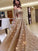 Sequins Long Sleeves A-Line/Princess Off-the-Shoulder Ruffles Floor-Length Dresses