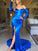 Woven Sleeves Satin Elastic V-neck Trumpet/Mermaid Long Ruched Court Train Dresses