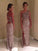 One-Shoulder Sleeveless Sheath/Column Sequins Floor-Length Dresses