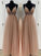 Beading Tulle A-Line/Princess Spaghetti Straps Sleeveless Floor-Length Dresses