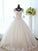 V-neck Sleeves Ball Tulle Beading Gown 3/4 Bateau Floor-Length Wedding Dresses