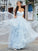 A-Line/Princess Sweetheart Applique Tulle Sleeveless Floor-Length Dresses