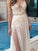 Sleeveless A-Line/Princess V-Neck Chiffon Applique Floor-Length Dresses