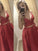 Satin A-Line/Princess Sleeveless Floor-Length V-Neck Two Piece Dresses