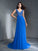 A-Line/Princess Sleeveless Sequin V-neck Long Chiffon Dresses