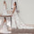 V-neck Sleeveless Sheath/Column Sweep/Brush Tulle Applique Train Wedding Dresses