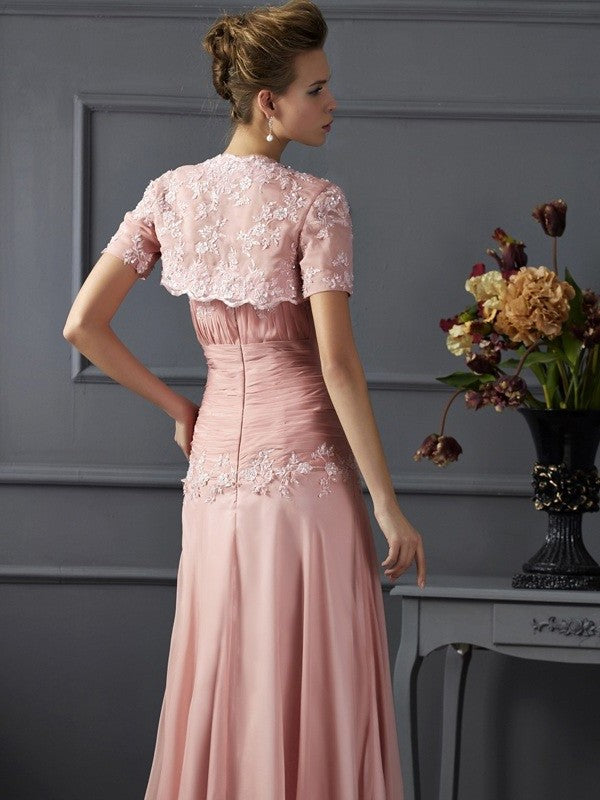 A-Line/Princess Applique of Chiffon Mother Sleeveless Sweetheart Long the Bride Dresses
