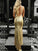 V-neck Trumpet/Mermaid Floor-Length Sleeveless Ruffles Sequins Dresses