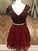 Beading Short/Mini V-neck Lace A-Line/Princess Sleeveless Two Piece Dresses
