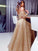 Sequins Long Sleeves A-Line/Princess Off-the-Shoulder Ruffles Floor-Length Dresses