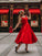 Sleeveless Bowknot Satin Square A-Line/Princess Tea-Length Homecoming Dresses