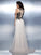 A-Line/Princess Applique Bateau Sleeveless Long Chiffon Dresses