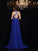 High Sleeveless A-Line/Princess Beading Neck Long Chiffon Dresses