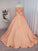 Gown Satin Sleeves Beading Off-the-Shoulder Ball Long Court Train Dresses