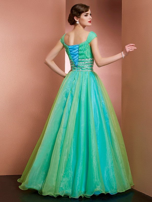 Shoulder Beading Sleeveless Gown Ball Long the Off Satin Quinceanera Dresses
