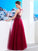 Scoop A-Line/Princess Floor-Length Sleeveless Beading Tulle Dresses
