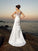 Long Satin Beading Sleeveless Scoop Trumpet/Mermaid Beach Wedding Dresses
