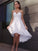 Ruffles A-Line/Princess Sleeveless Sweetheart Lace Asymmetrical Homecoming Dresses