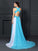 Halter Ruffles A-Line/Princess Sleeveless Long Chiffon Dresses