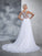 Sleeveless Beading Long V-neck A-Line/Princess Chiffon Wedding Dresses
