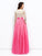 Long A-line/Princess Sleeves Lace V-neck Long Taffeta Dresses