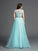 Sleeveless A-Line/Princess Tulle Rhinestone Scoop Long Plus Size Dresses