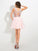 Sequin Neck Short Sheer A-Line/Princess Sleeveless Chiffon Cocktail Dresses