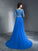 Scoop Sleeves A-Line/Princess 1/2 Beading Long Chiffon Dresses