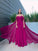 A-Line/Princess Long Chiffon Sleeves Floor-Length Ruffles Off-the-Shoulder Dresses