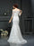 Sleeves Lace Off-the-Shoulder Sheath/Column Long 1/2 Lace Wedding Dresses