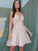 Straps Satin Ruffles A-Line/Princess Sleeveless Spaghetti Short/Mini Homecoming Dresses