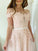 A-Line/Princess Off-the-Shoulder Floor-Length Tulle Applique Sleeveless Dresses