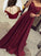 Off-the-Shoulder Sleeveless Train A-Line/Princess Sweep/Brush Ruched Satin Dresses