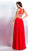 Chiffon Neck Long A-Line/Princess Sleeveless Applique Sheer Two Piece Dresses