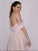 Lace Off-the-Shoulder A-Line/Princess Ruched Sleeveless Tea-Length Homecoming Dresses
