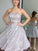 Sleeveless Knee-Length A-Line/Princess Strapless Sequin Tulle Homecoming Dresses